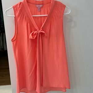 Lilly Pulitzer coral silk top